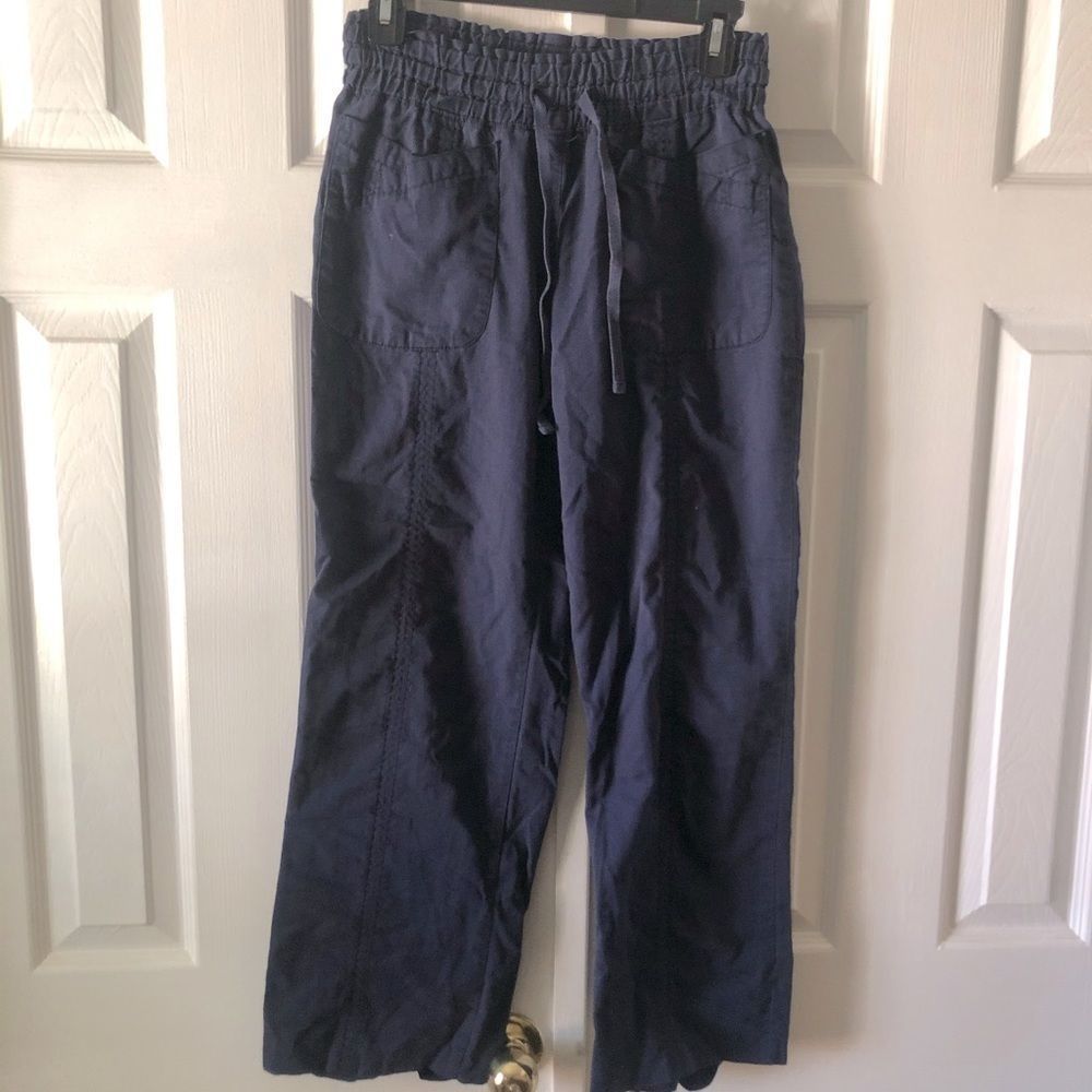 Kathy Peterson Koi navy blue scrub pants size S